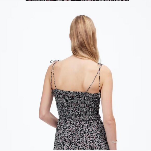 NWT Madewell Smocked Tie-Strap Midi Dress Floral Size 8 - Picture 3 of 10